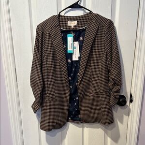 Brown Houndstooth Women's Blazer